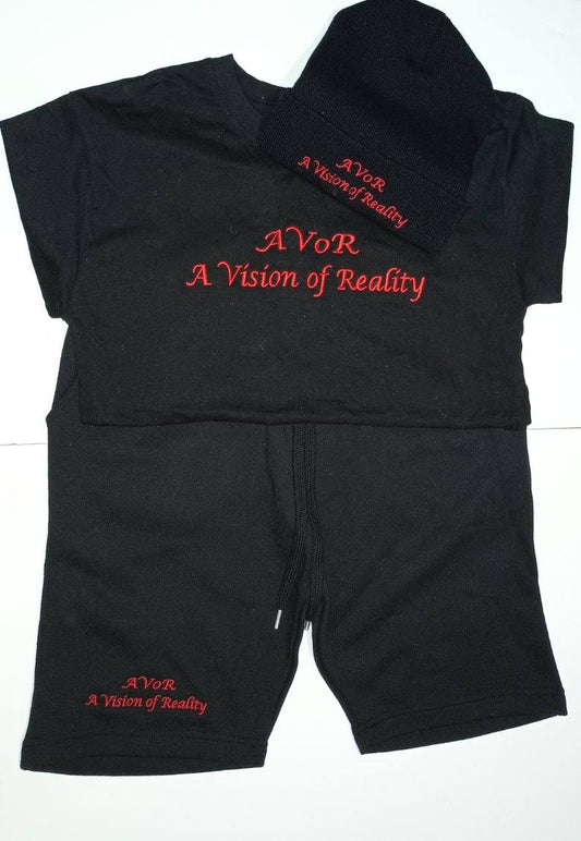 AVoR Embroidered Short Sets w/beanie
